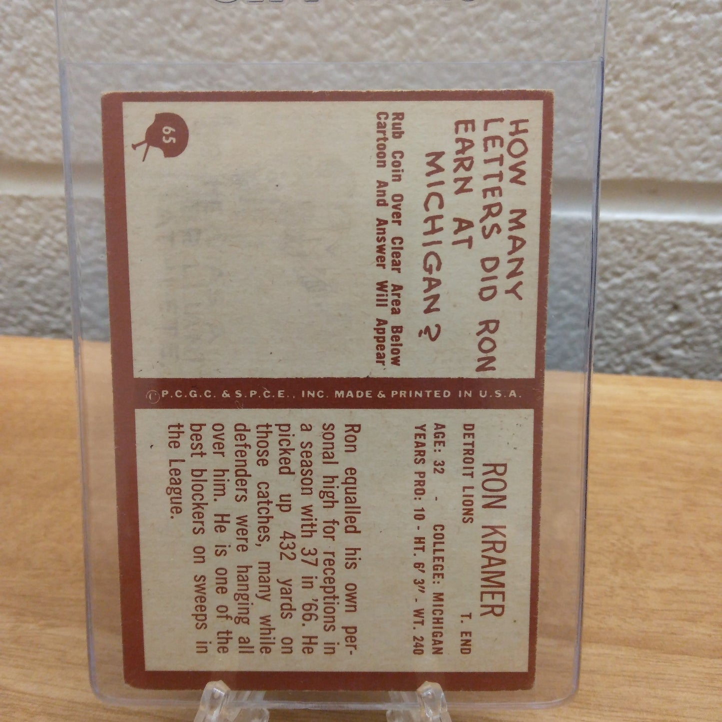 1967 Philadelphia Ron Kramer #65