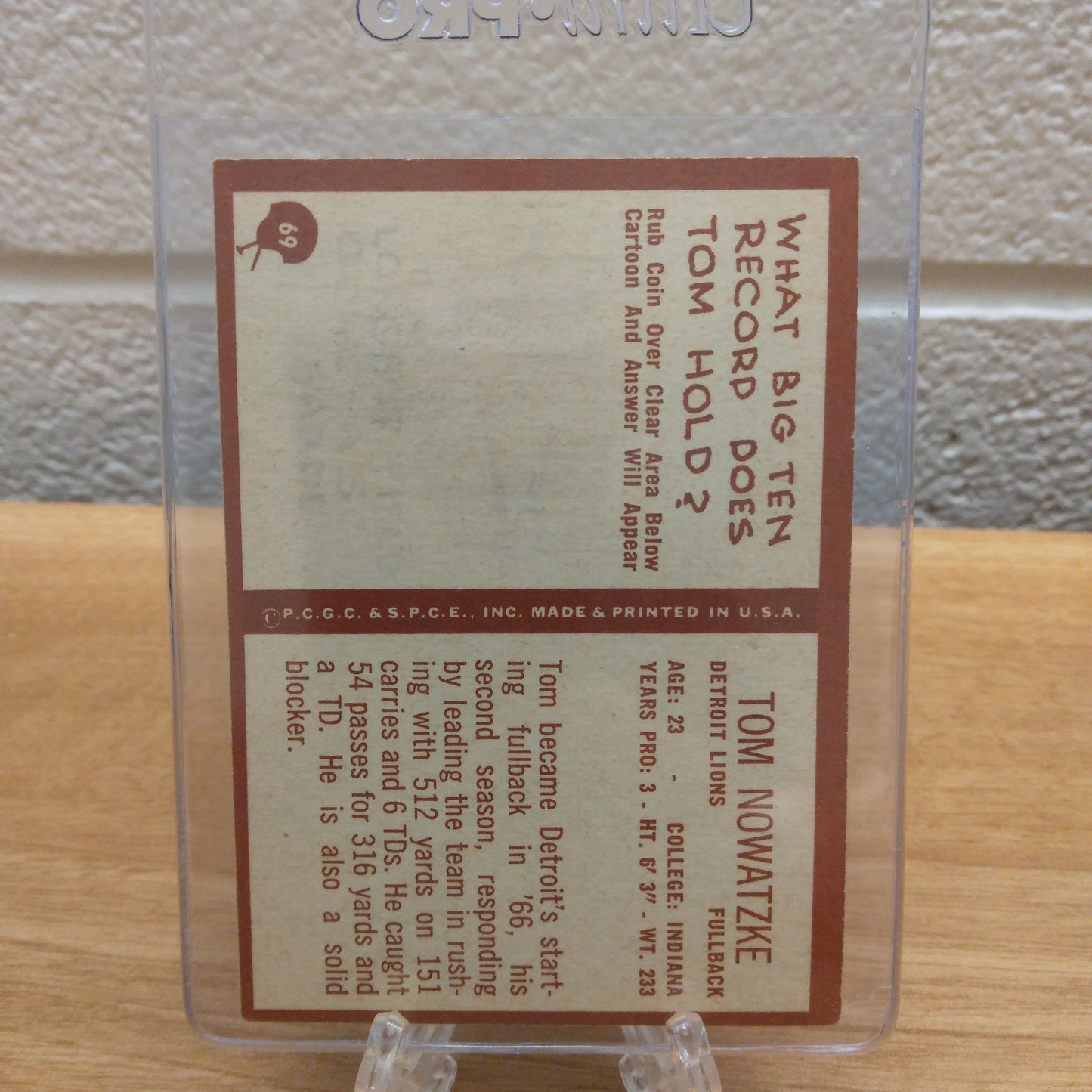 1967 Philadelphia Tom Nowatzke #69
