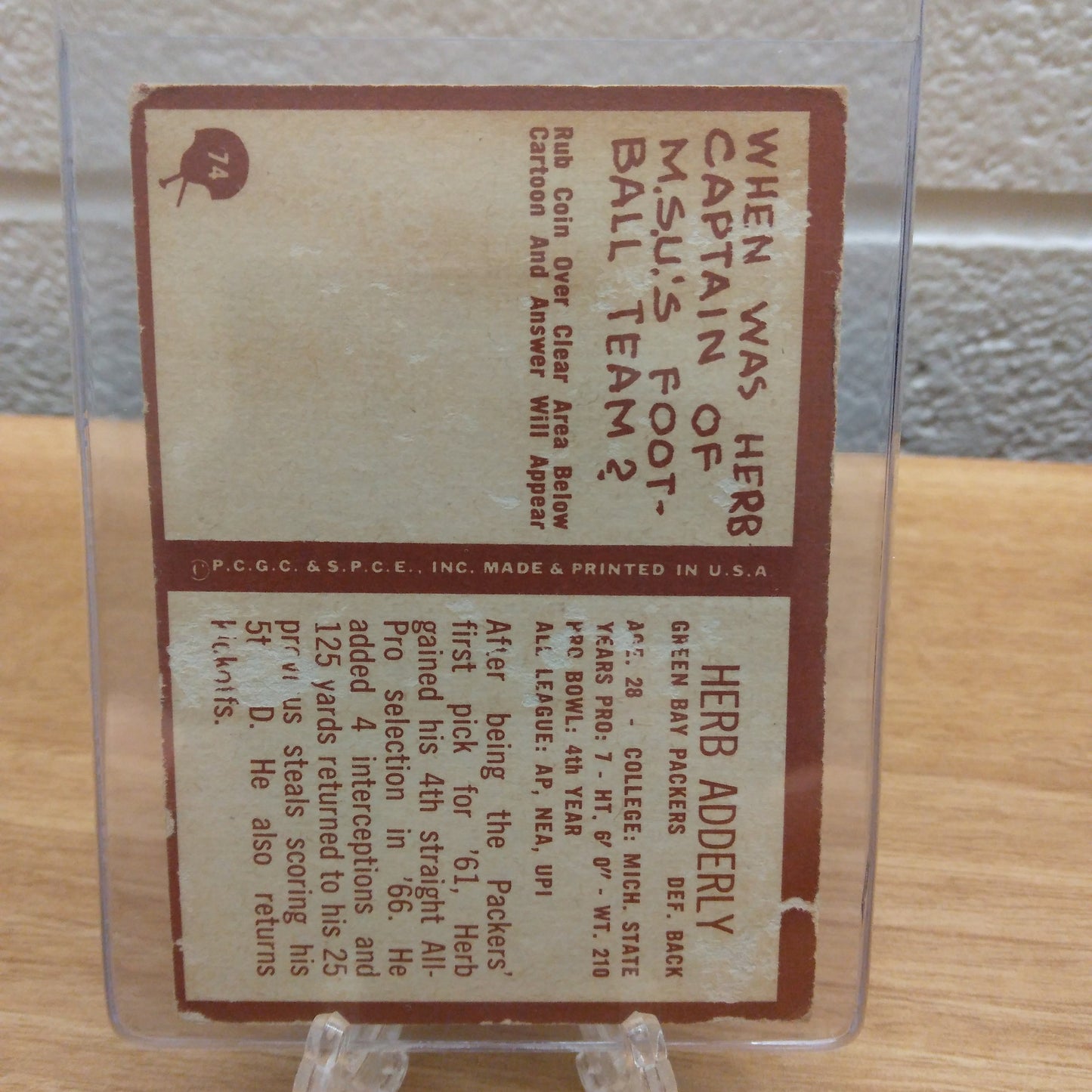 1967 Philadelphia Herb Adderly UER #74