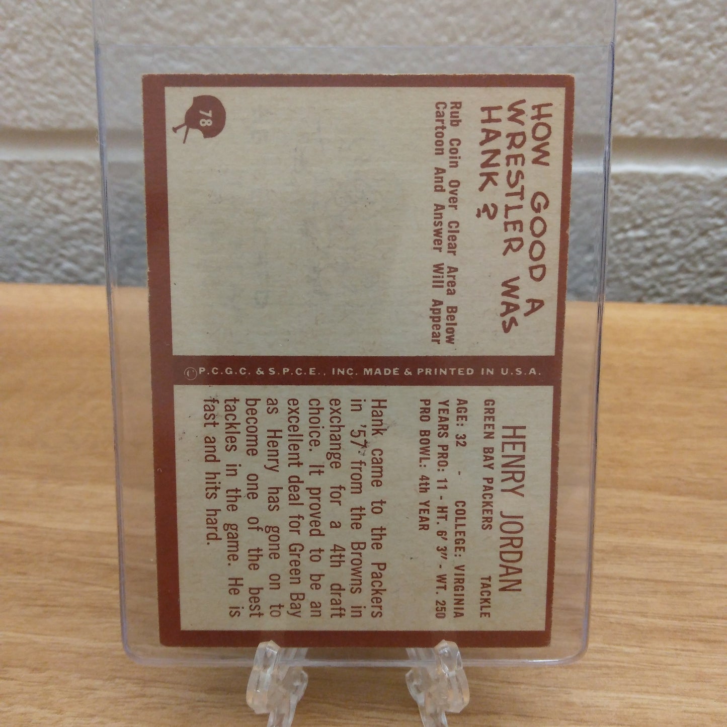 1967 Philadelphia Henry Jordan #78