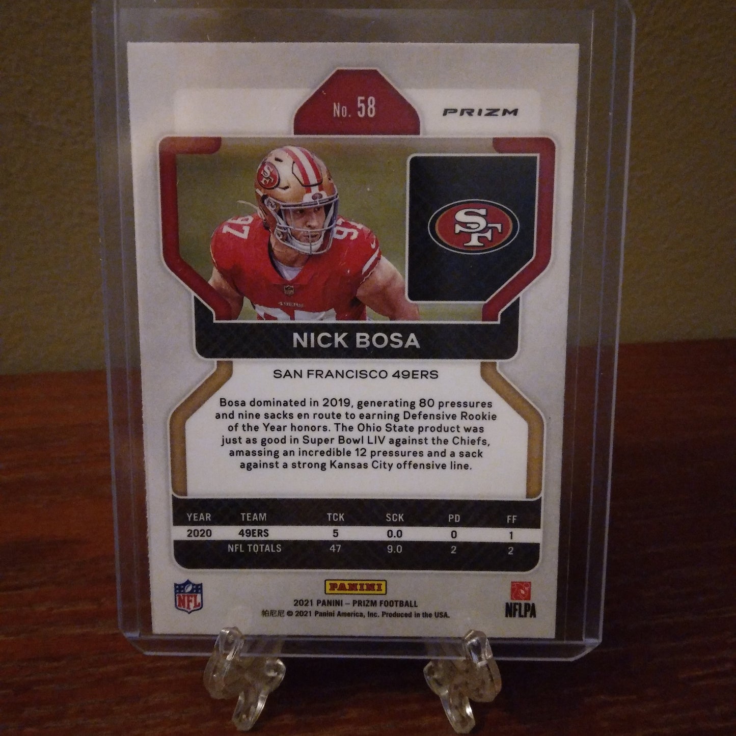 2021 Prizm Football Red Ice Nick Bosa #58