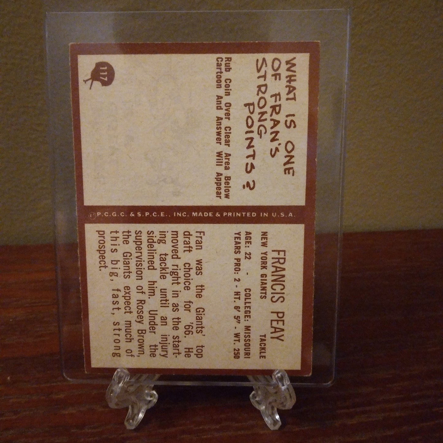 1967 Philadelphia Francis Peay #117
