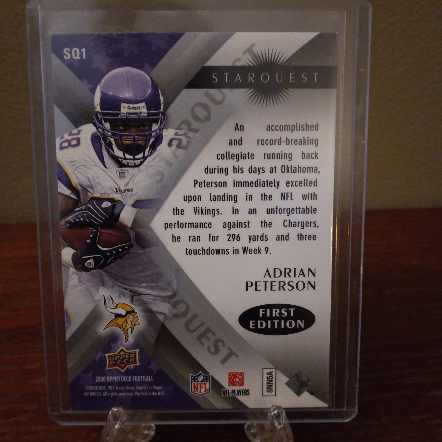 2008 Upper Deck First Edition Star Quest Adrian Peterson #SQ1