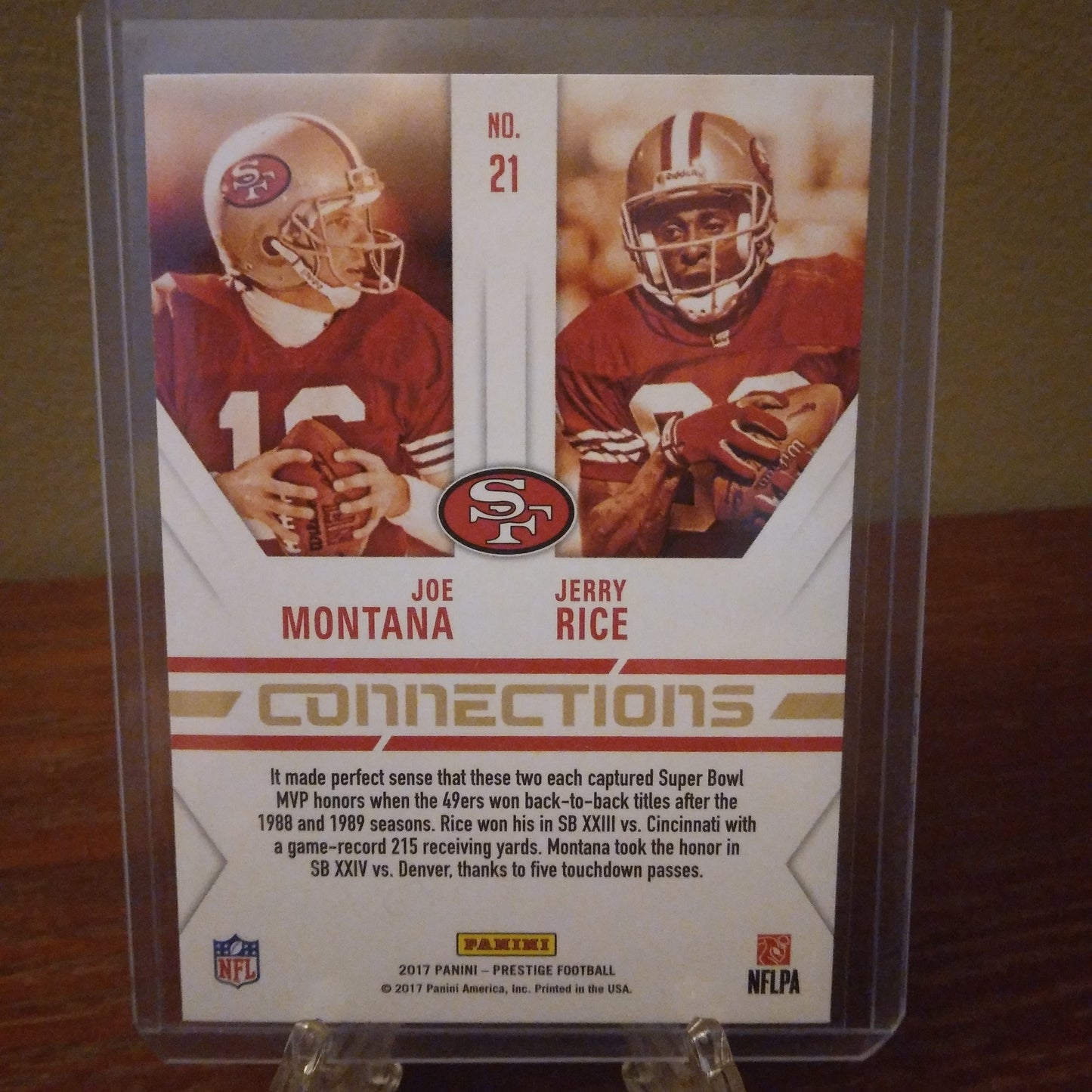 2017 Prestige Connections Joe Montana/Jerry Rice #21