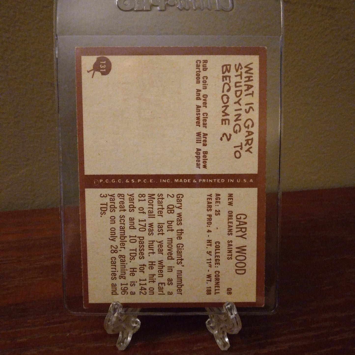 1967 Philadelphia Gary Wood #131