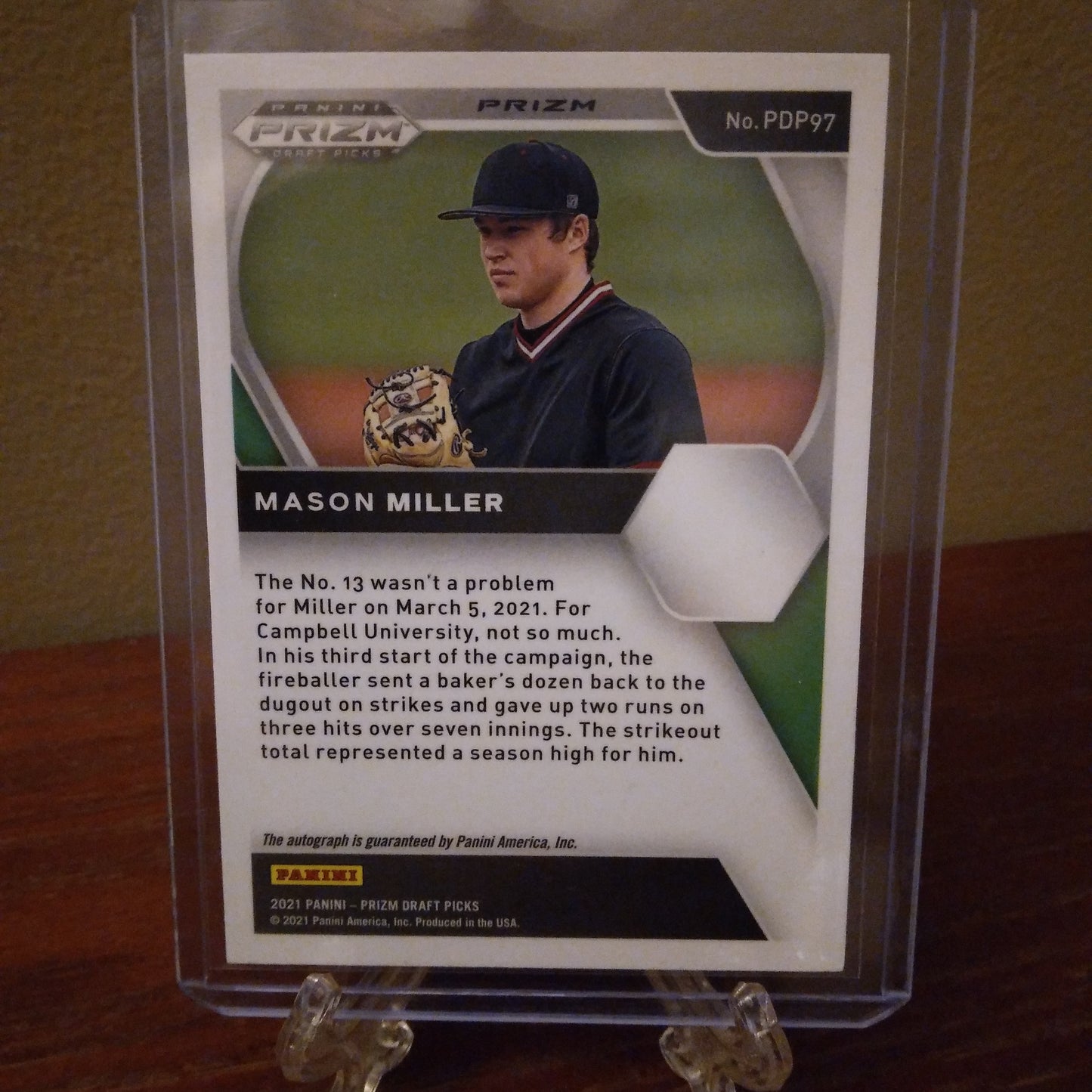 2021 Prizm Draft Picks Autograph Silver Prizm Mason Miller #97