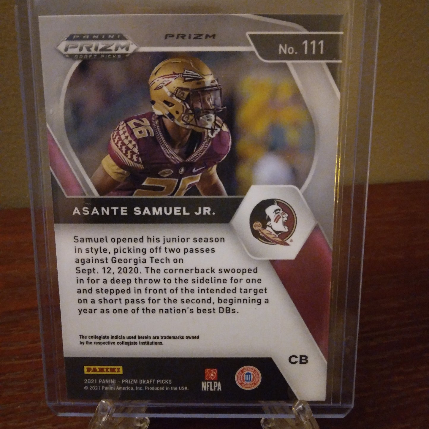 2021 Prizm Draft Picks Gold Ice Asante Samuel Jr. Rookie Card #111