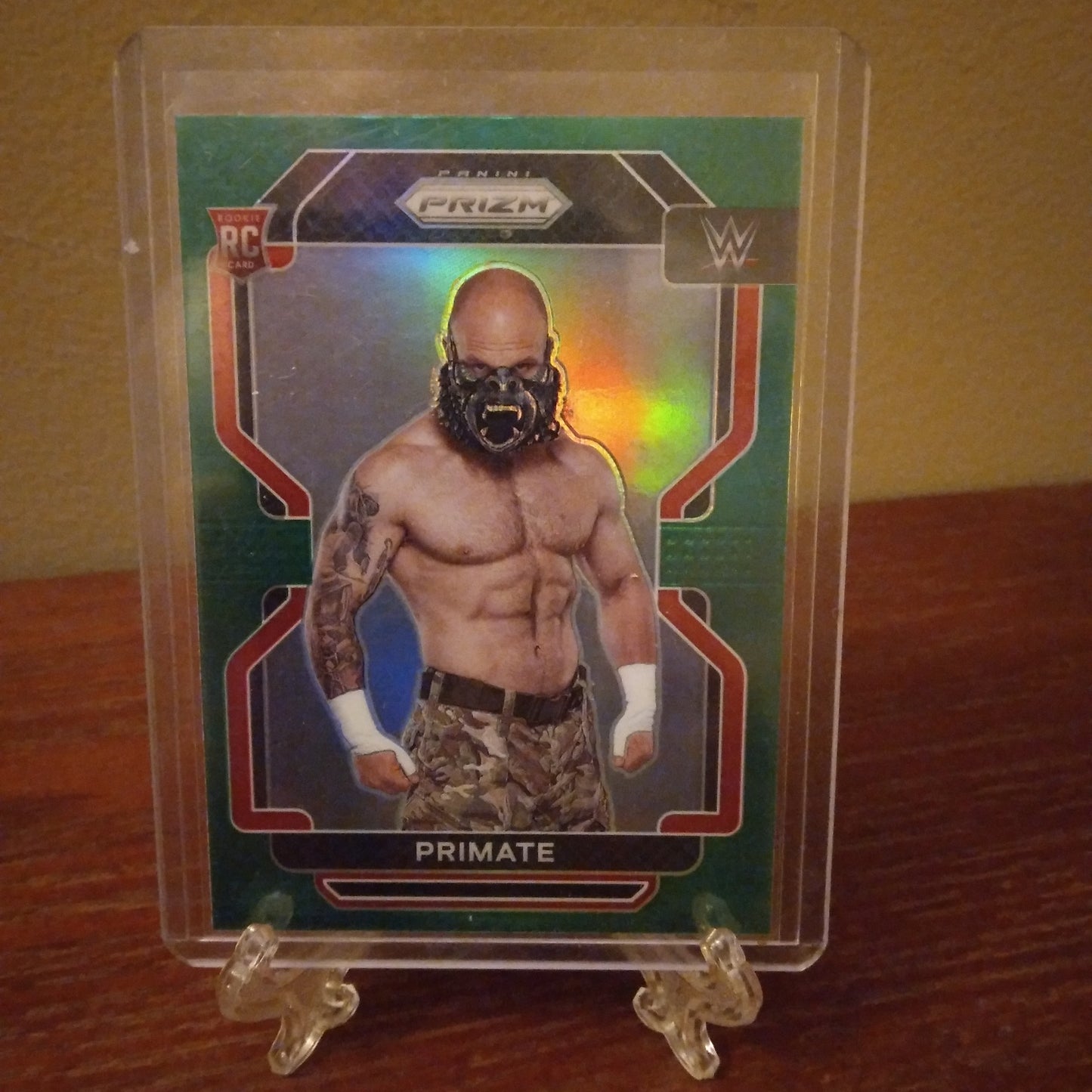 2022 Prizm WWE Green Prizm Primate Rookie Card #121