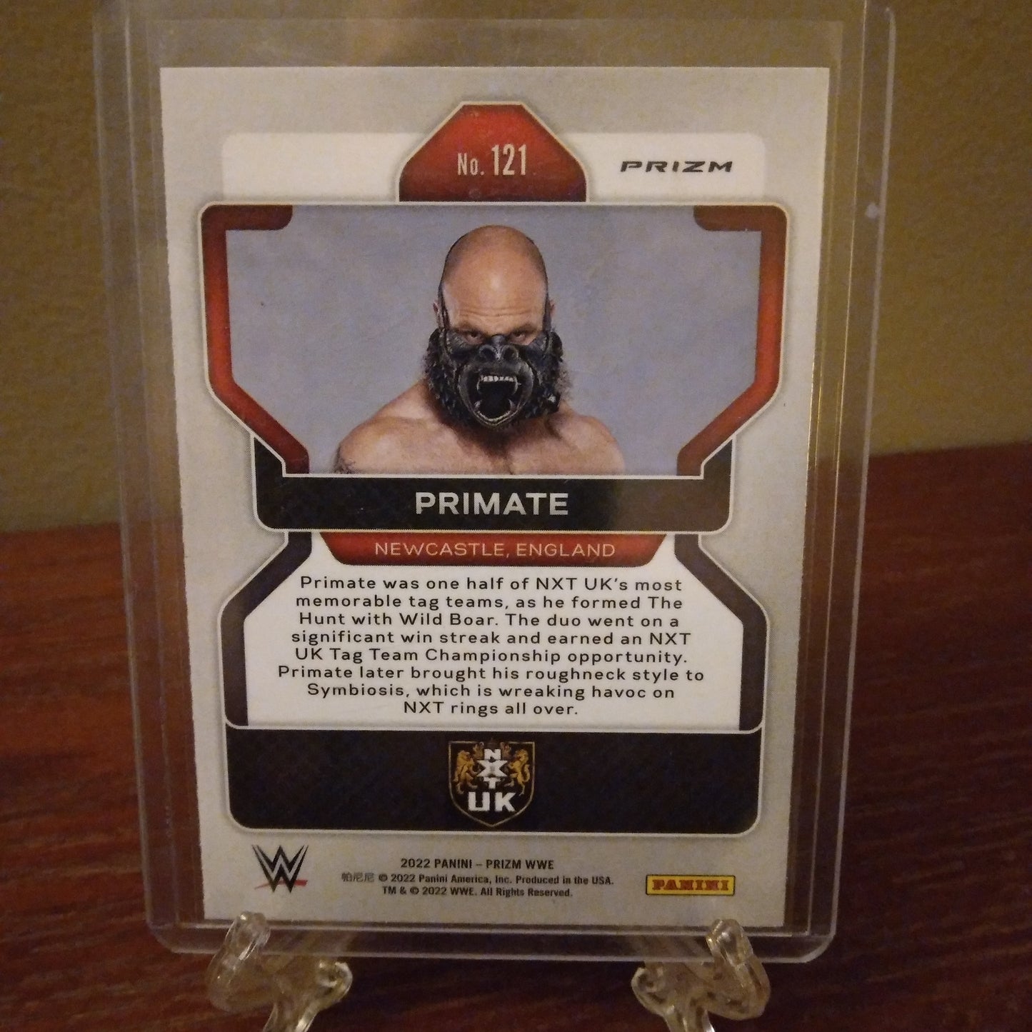 2022 Prizm WWE Green Prizm Primate Rookie Card #121