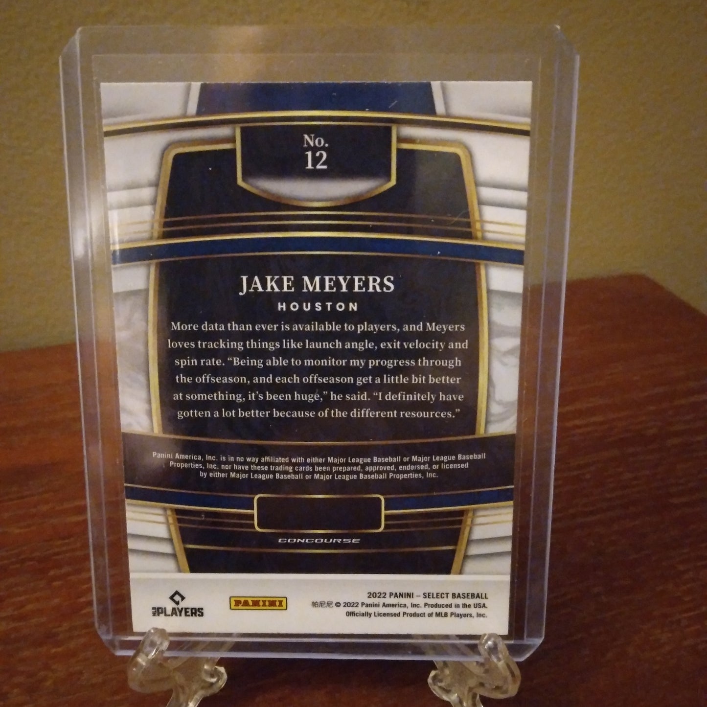 2022 Select Baseball Concourse Blue Jake Meyers Rookie Card #12