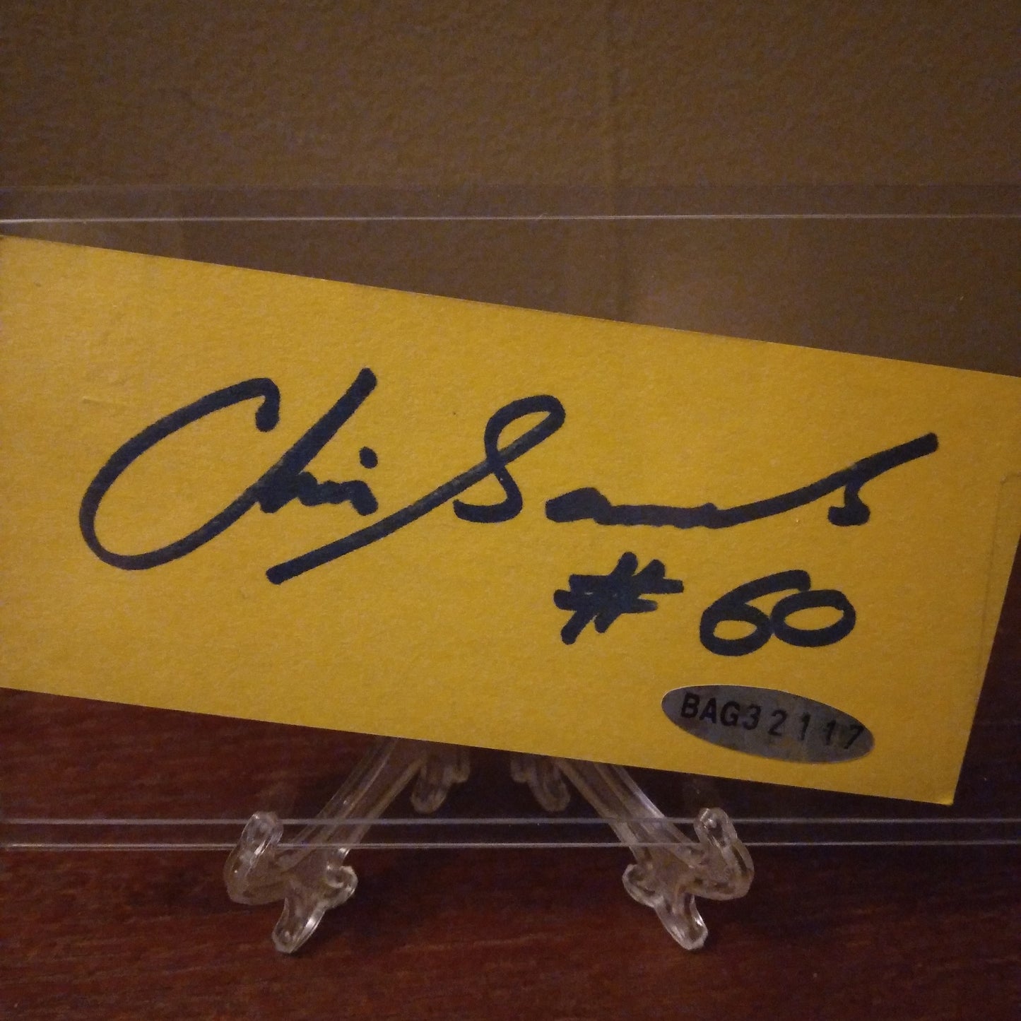 Chris Samuels Autograph, Upper Deck Certificate of Authenticity