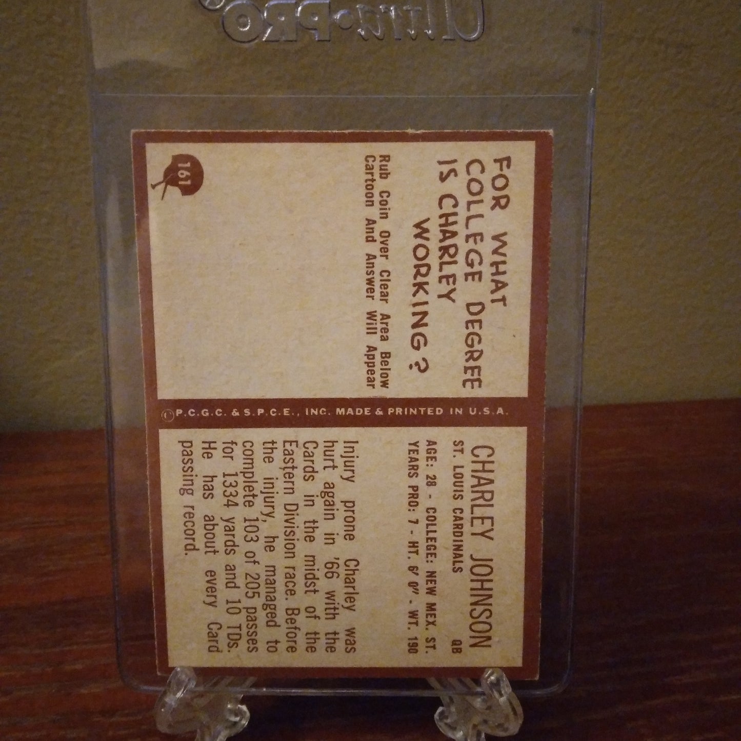 1967 Philadelphia Charley Johnson #161