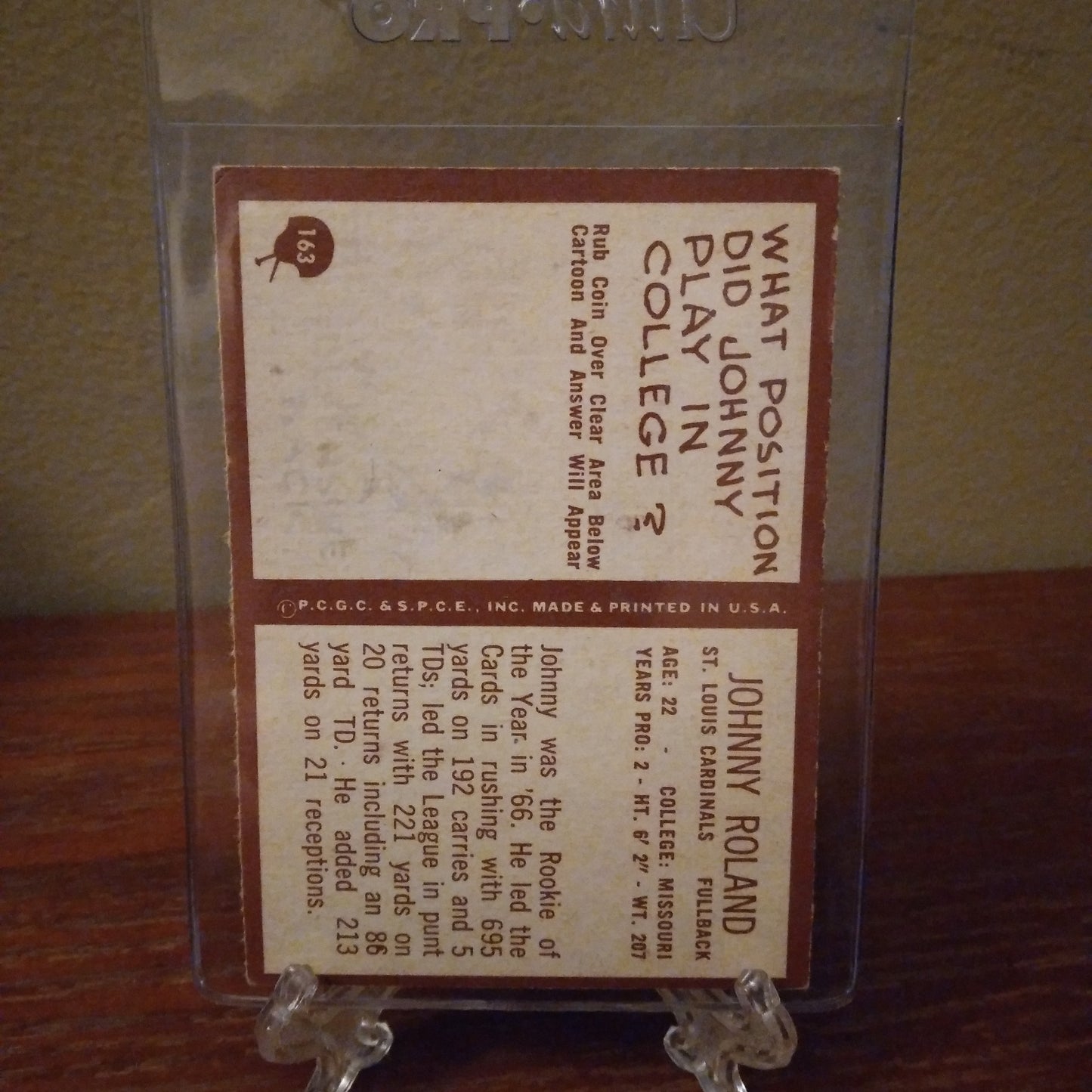 1967 Philadelphia Johnny Roland #163
