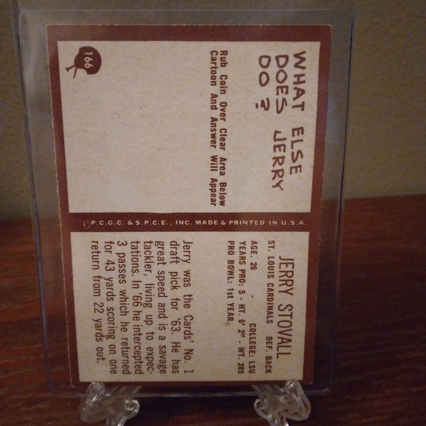 1967 Philadelphia Jerry Stovall #166