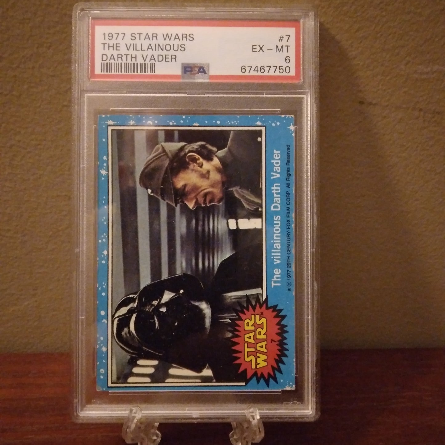 1977 Topps Star Wars The Villainous Darth Vader #7 PSA Grade EX-MT 6