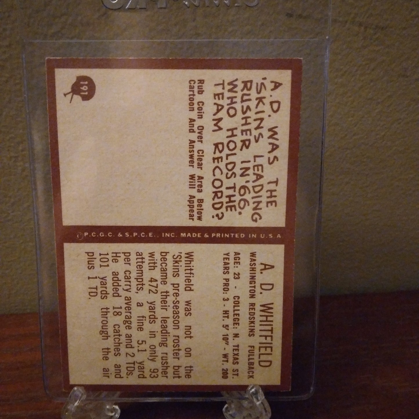 1967 Philadelphia A.D. Whitfield #191
