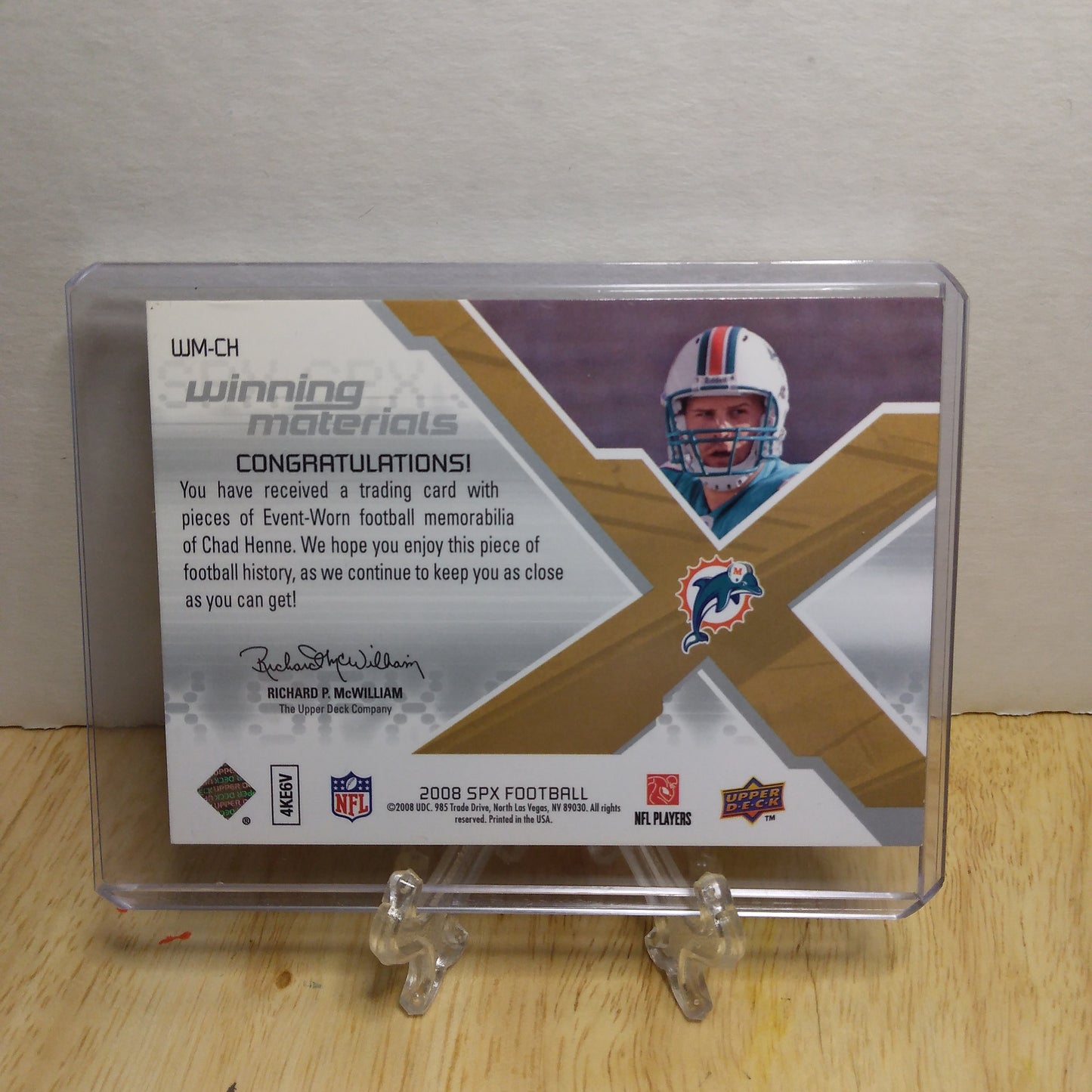 2008 SPx Winning Materials Chad Henne 18/50 #WMCH