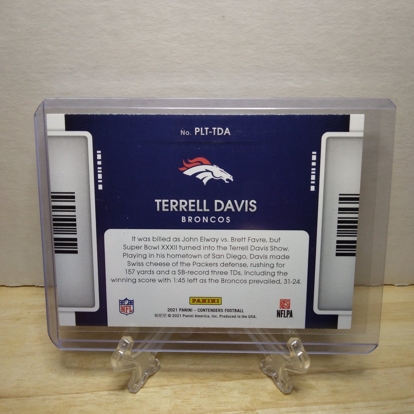 2021 Panini Contenders Playoff Ticket Green Terrell Davis #PLT-TDA