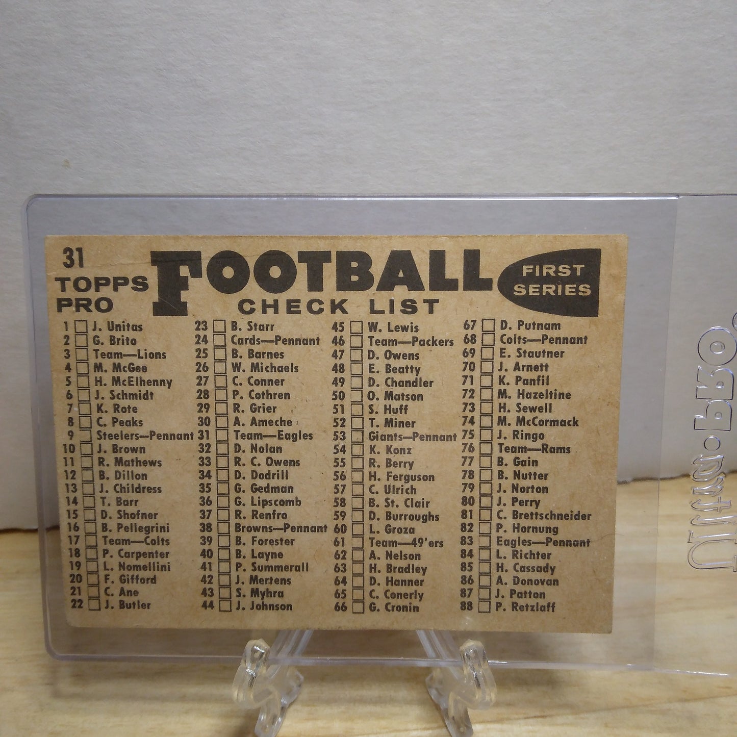 1959 Topps Philadephia Eagles #31