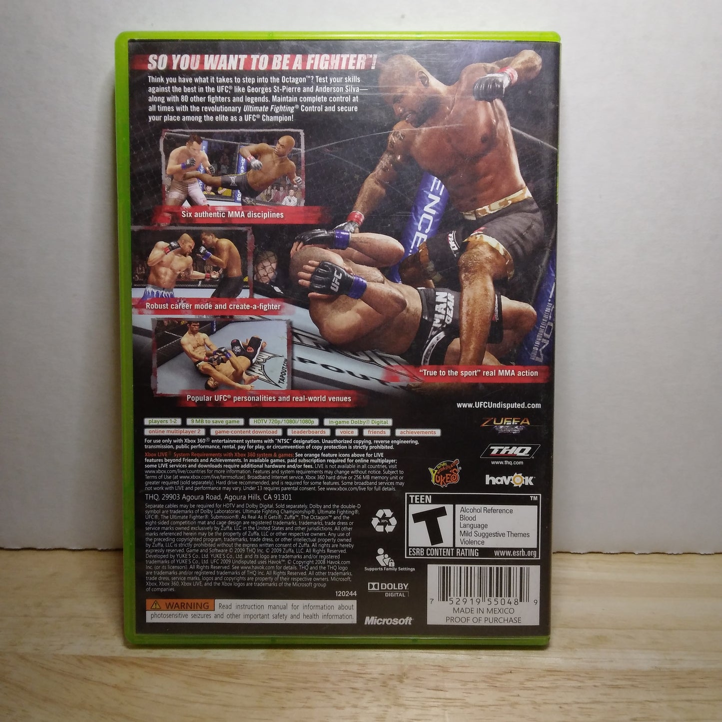 2009 UFC Undisputed Xbox 360 Game