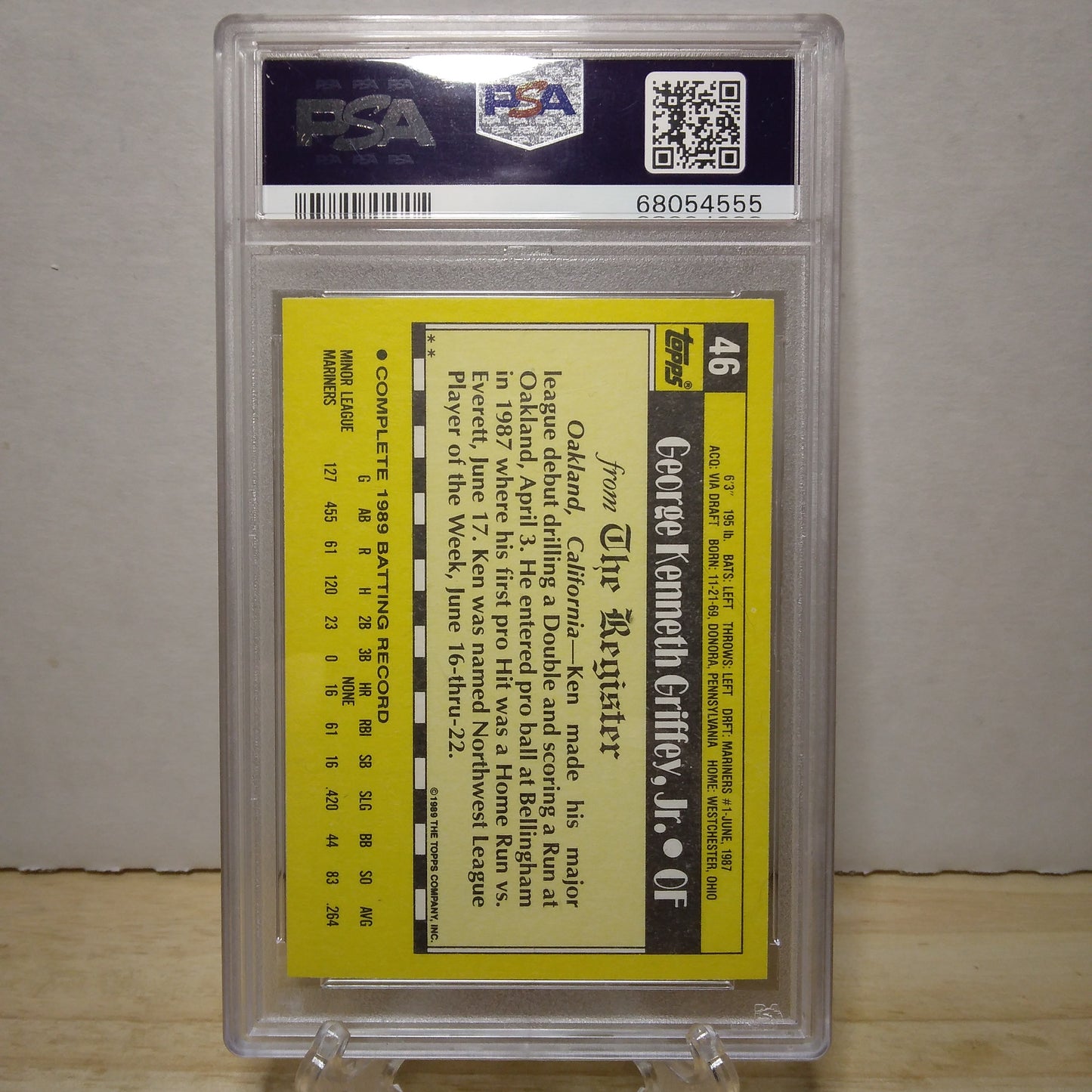 1990 Topps '89 M.L. Debut Ken Griffey Jr. #46 PSA MT 9