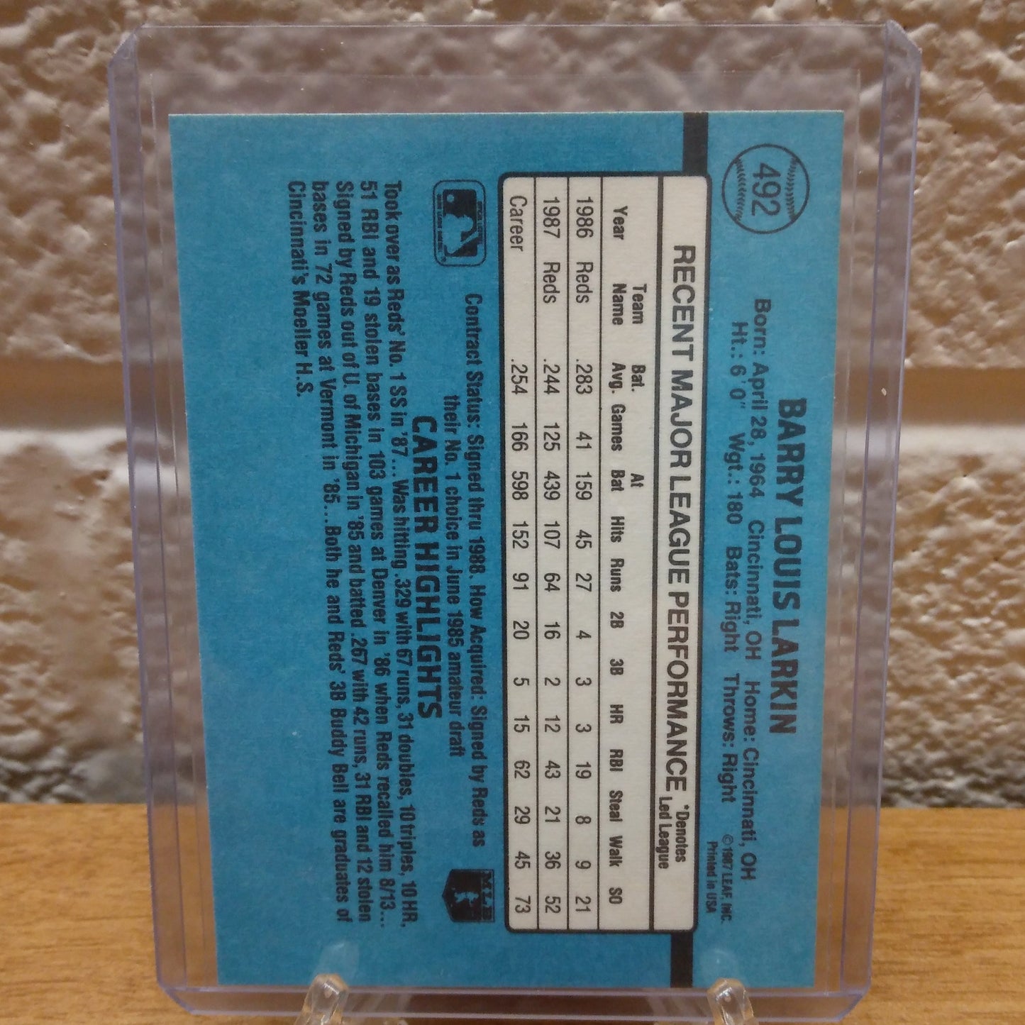 1988 Donruss Barry Larkin #492