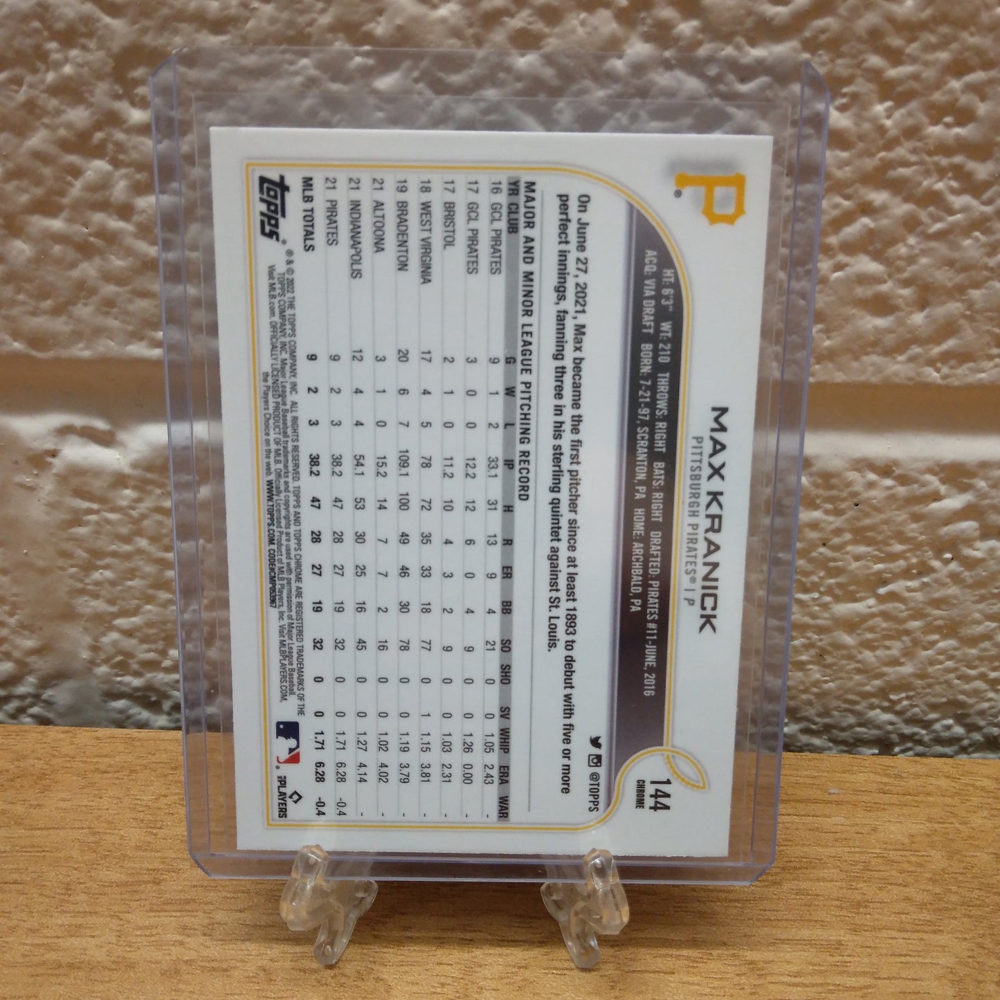 2022 Topps Chrome Refractor Max Kranick #144