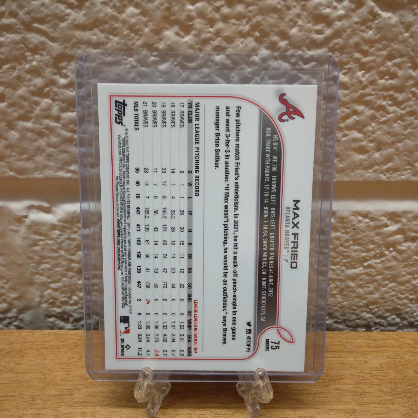 2022 Topps Chrome Sepia Refractor Max Fried #75