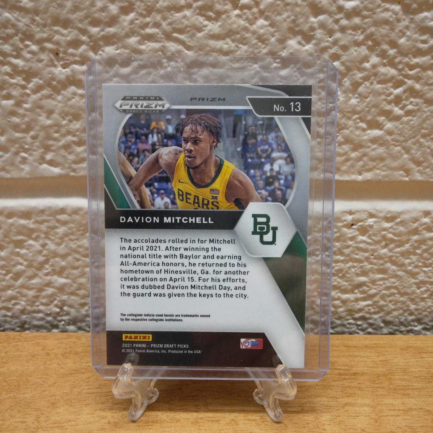 2021 Panini Prizm Draft Picks Davion Mitchell RC Orange Ice Prizm #13