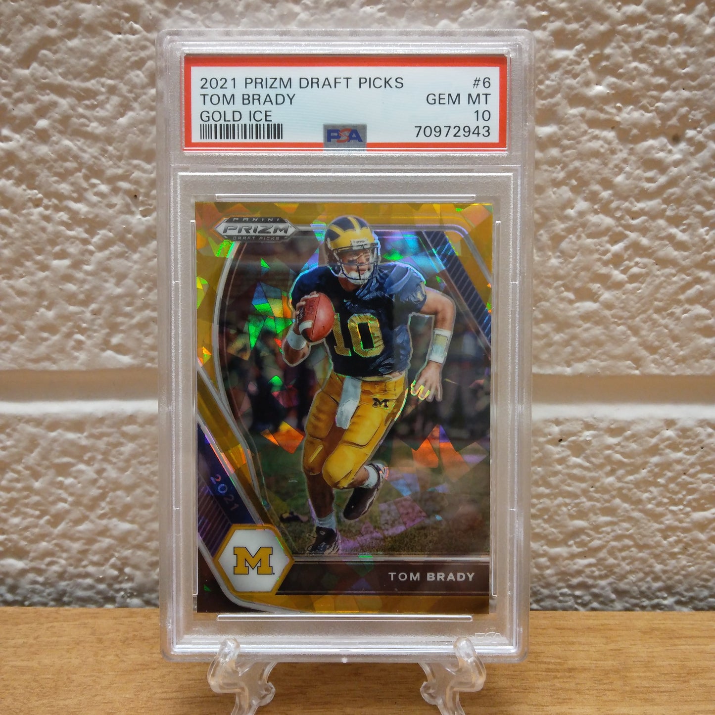 2021 Panini Prizm Draft Picks Tom Brady Gold Ice Prizm #6 PSA GEM 10