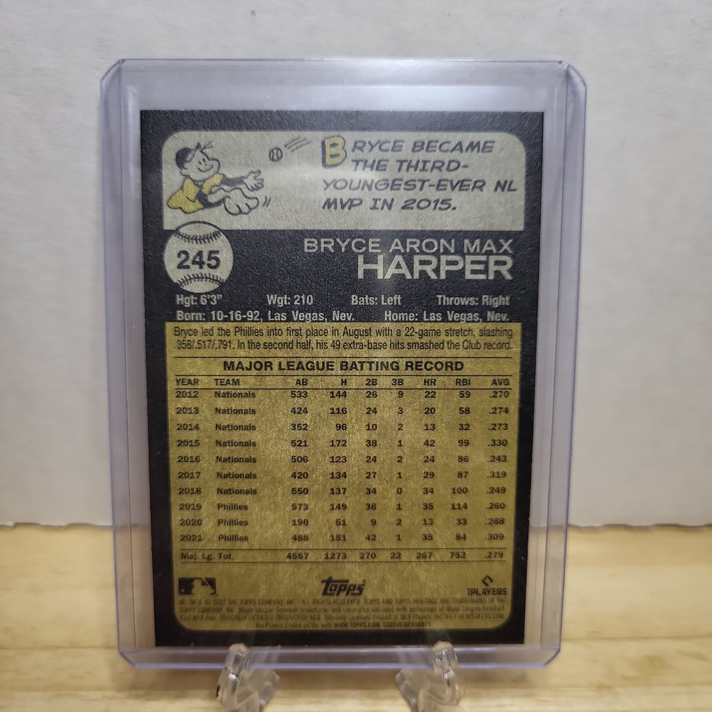 2022 Topps Heritage Bryce Harper #245