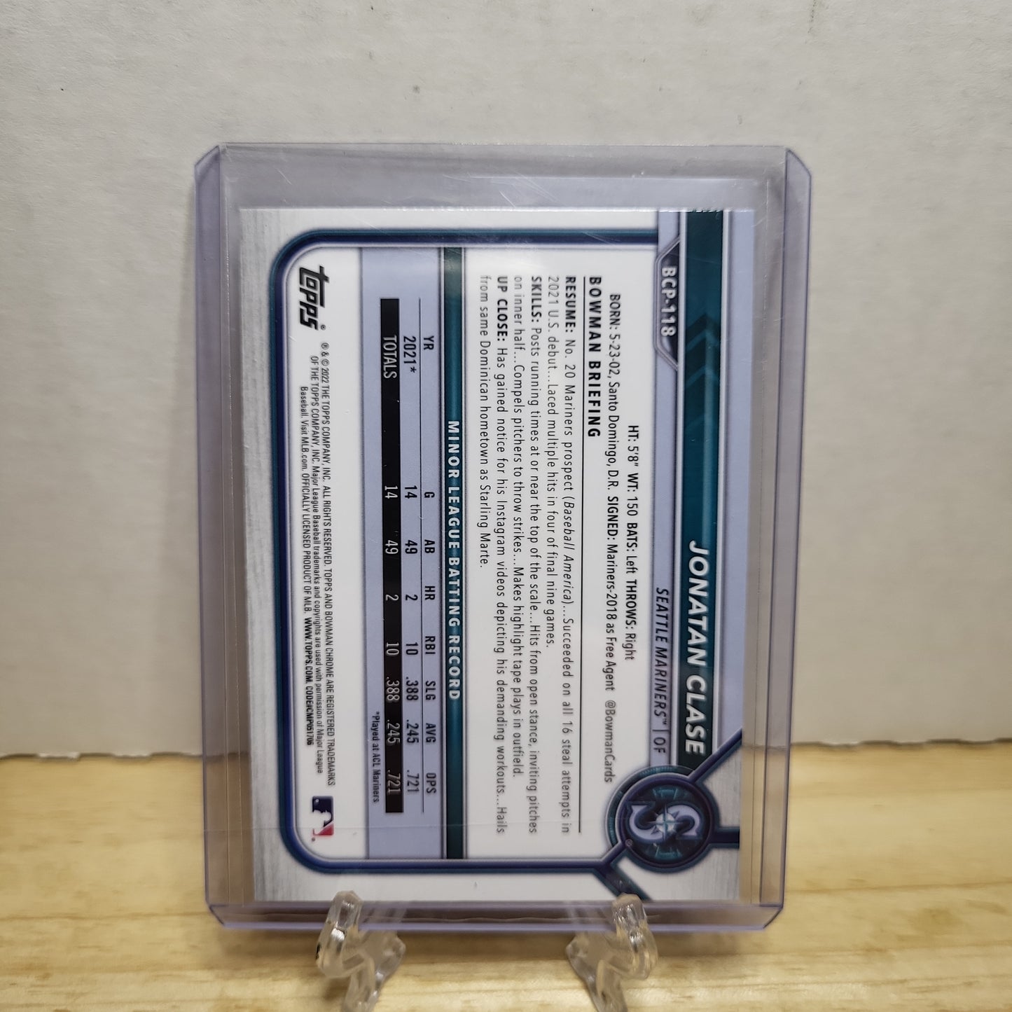 2022 Bowman Chrome 1st Bowman Jonatan Clase #118