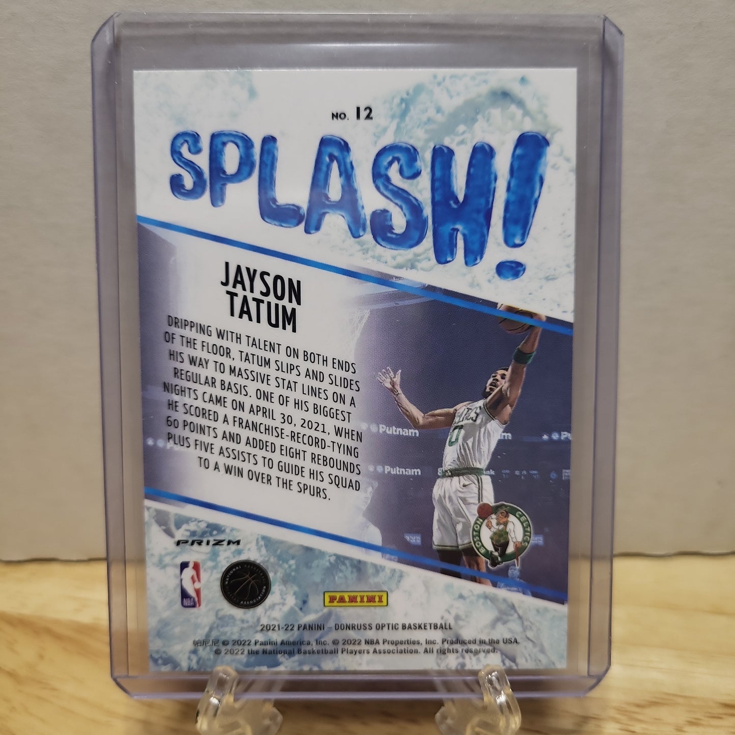2021-22 Donruss Optic Splash Jayson Tatum Holo Prizm #12