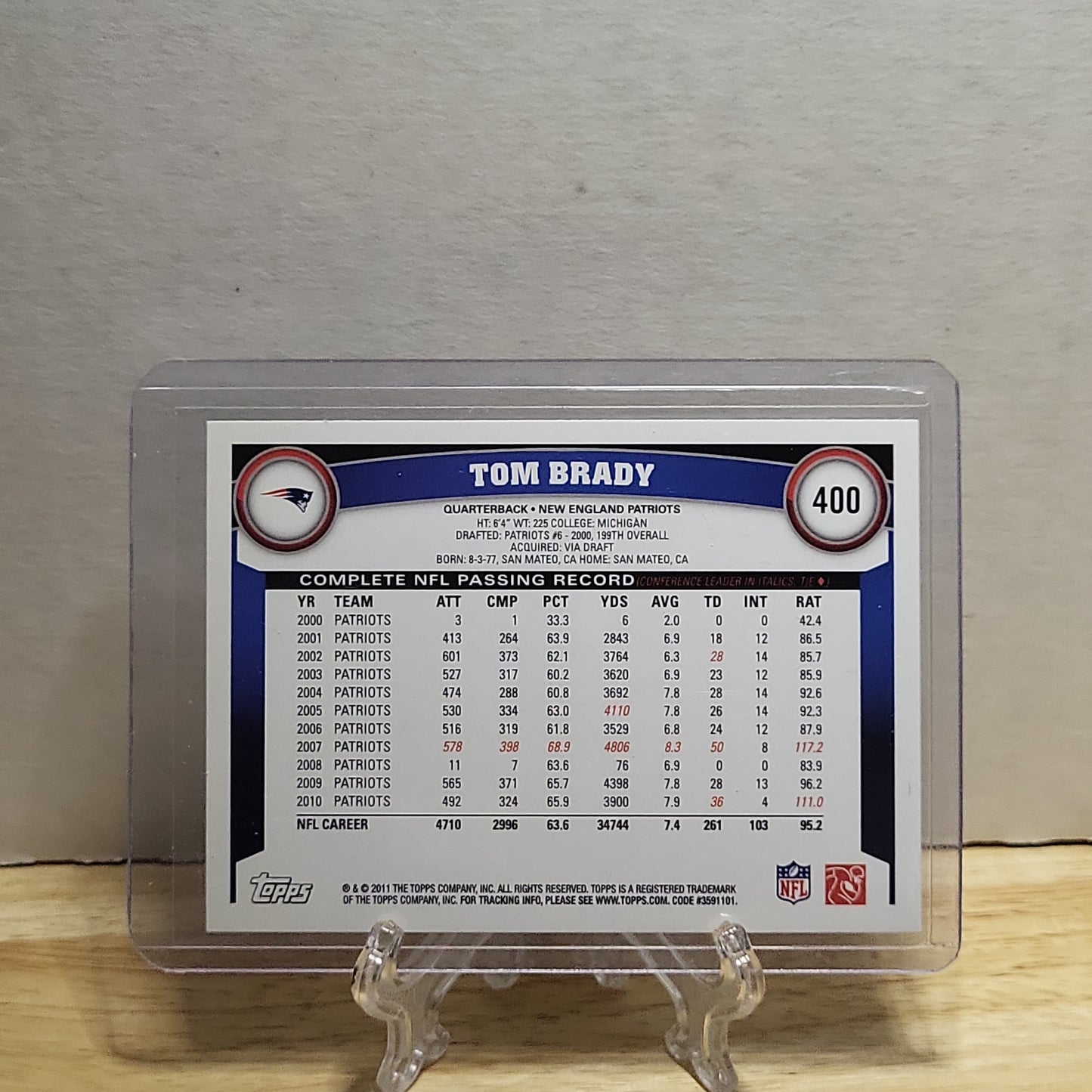 2011 Topps Tom Brady All Pro #400