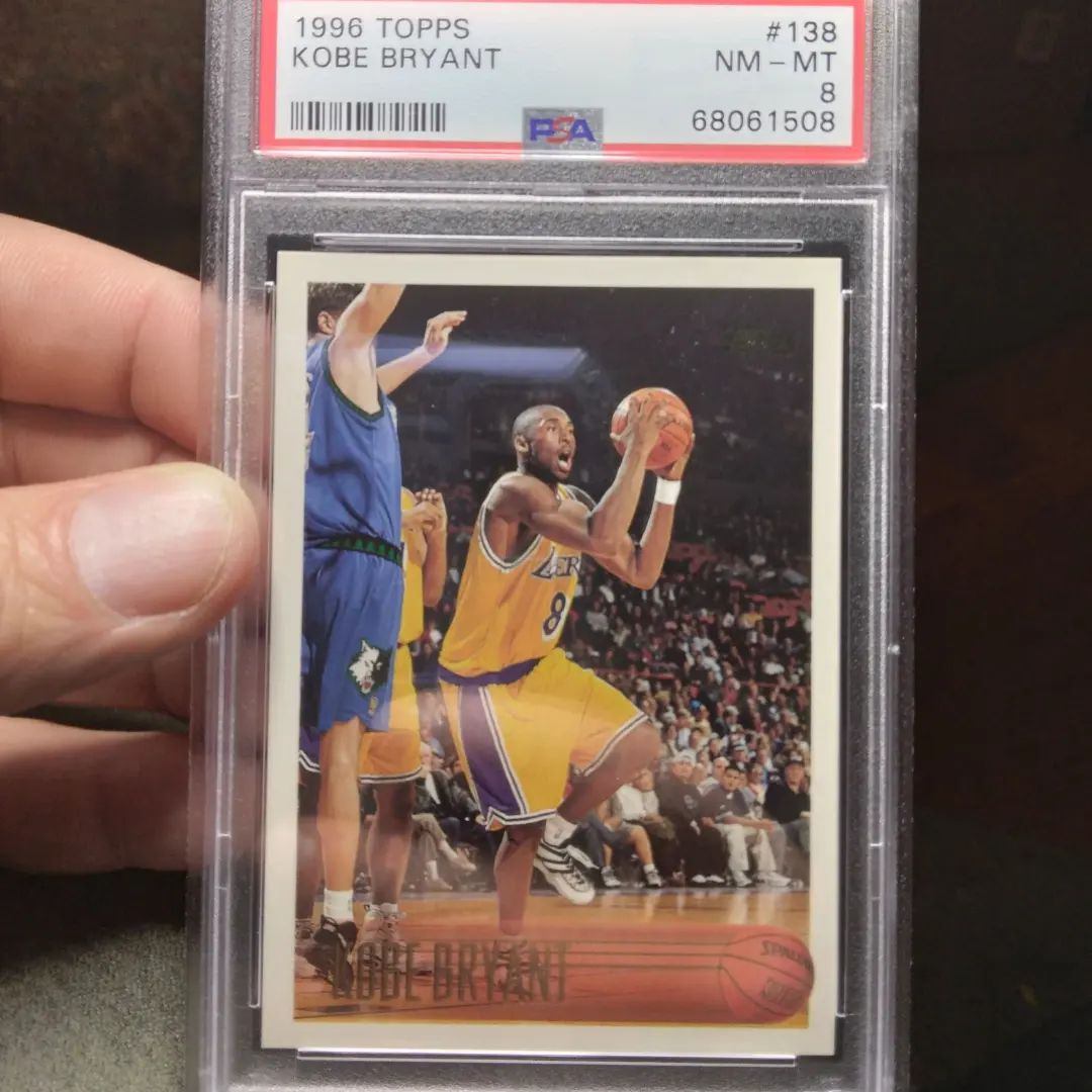 1996 Topps Kobe Bryant #138 Rookie Card PSA NM-MT 8 – Mike n