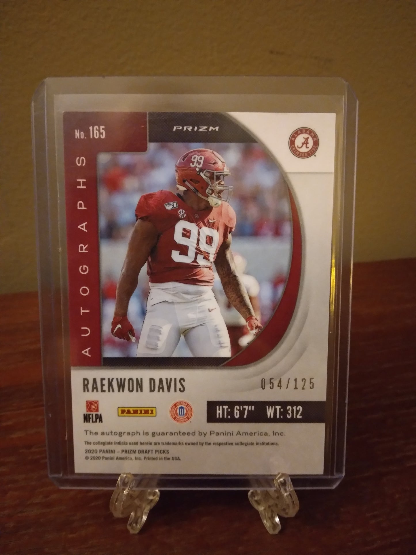 2020 Prizm Draft Picks Neon Green Raekwon Davis Rookie Auto 054/125