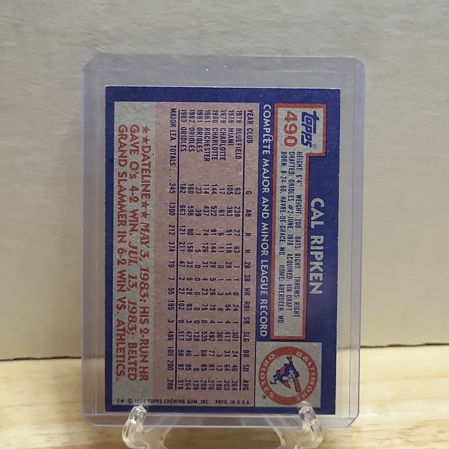 1984 Topps Cal Ripken Jr. #490