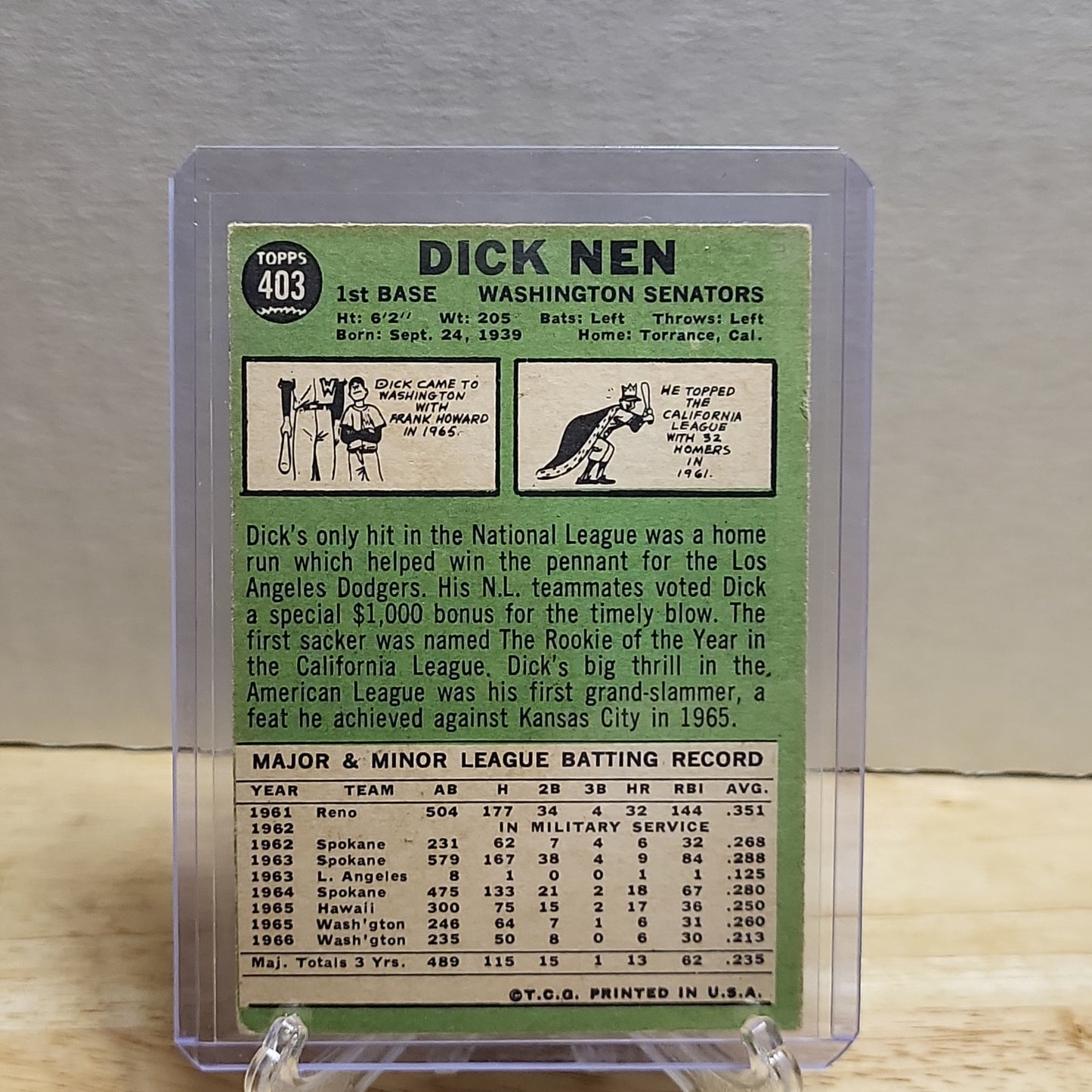1967 Topps Dick Nen #403