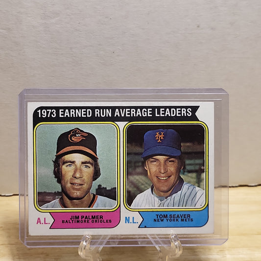 1974 Topps '73 ERA Leaders Jim Palmer/Tom Seaver ##206