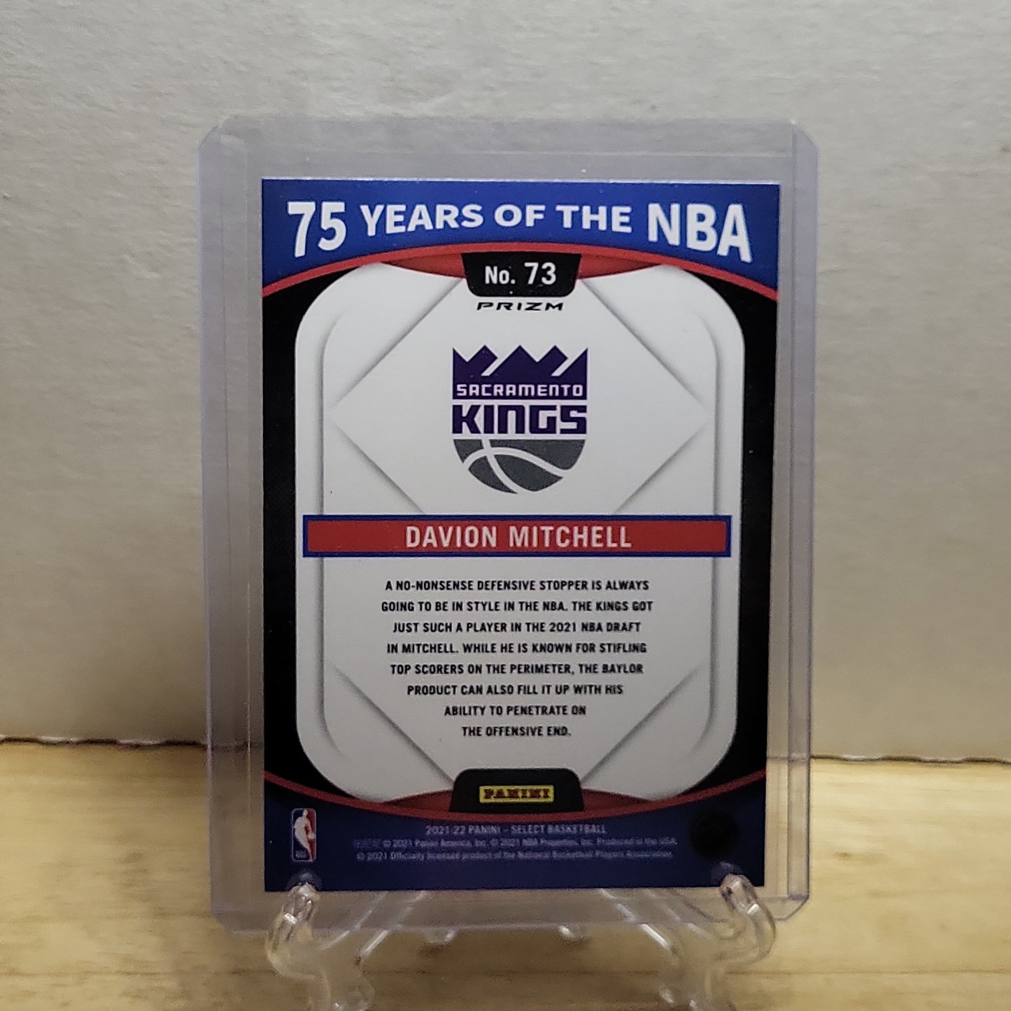 2021-22 Panini Select 75 Years Of The NBA Davion Mitchell Prizm #73