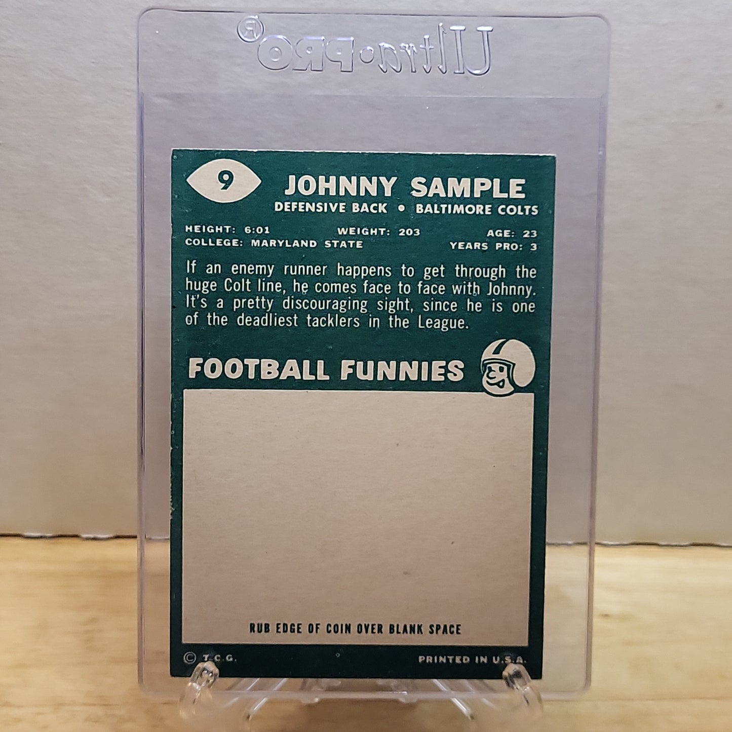 1960 Topps Johnny Sample #9