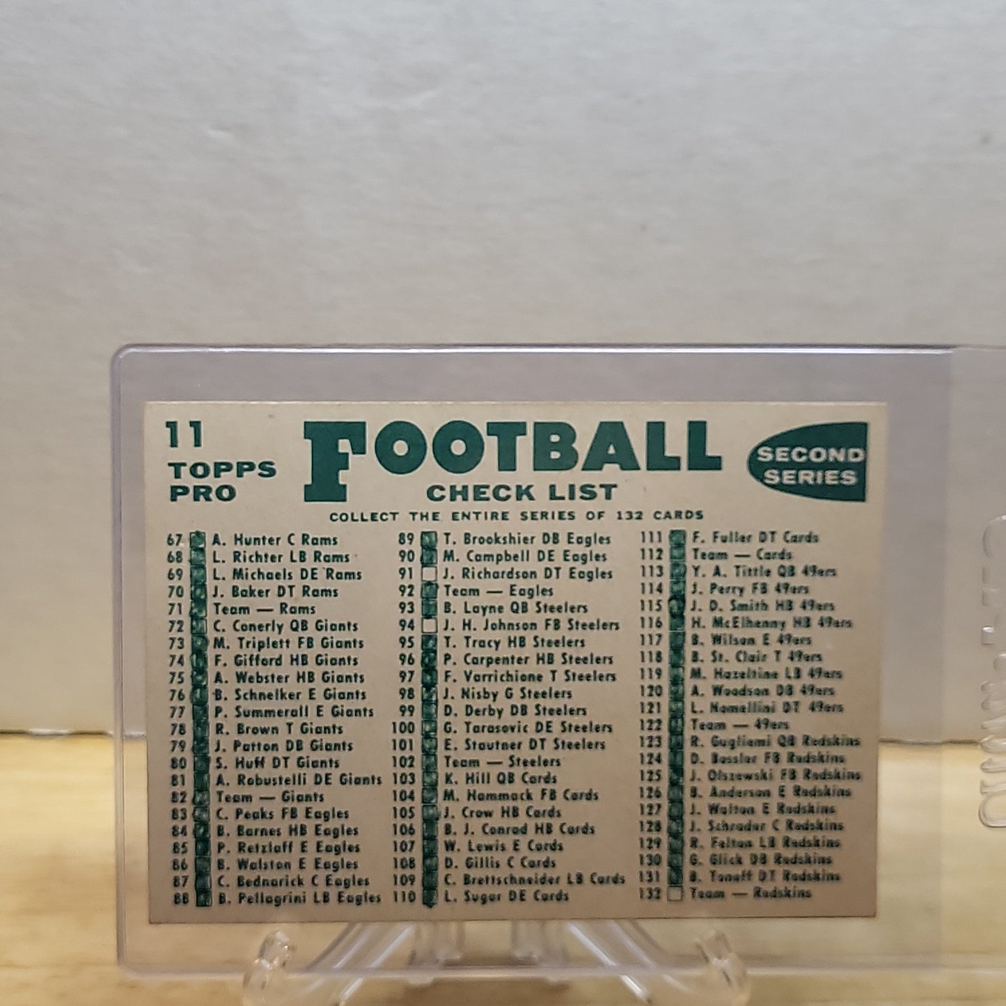 1960 Topps Baltimore Colts Team #11 (Marked)