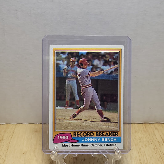 1981 Topps Record Breaker Johnny Bench #201