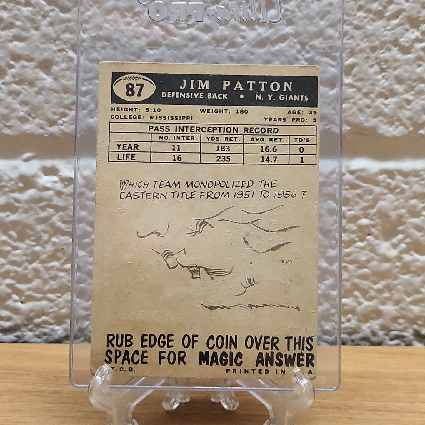 1959 Topps Jim Patton #87 (low grade)