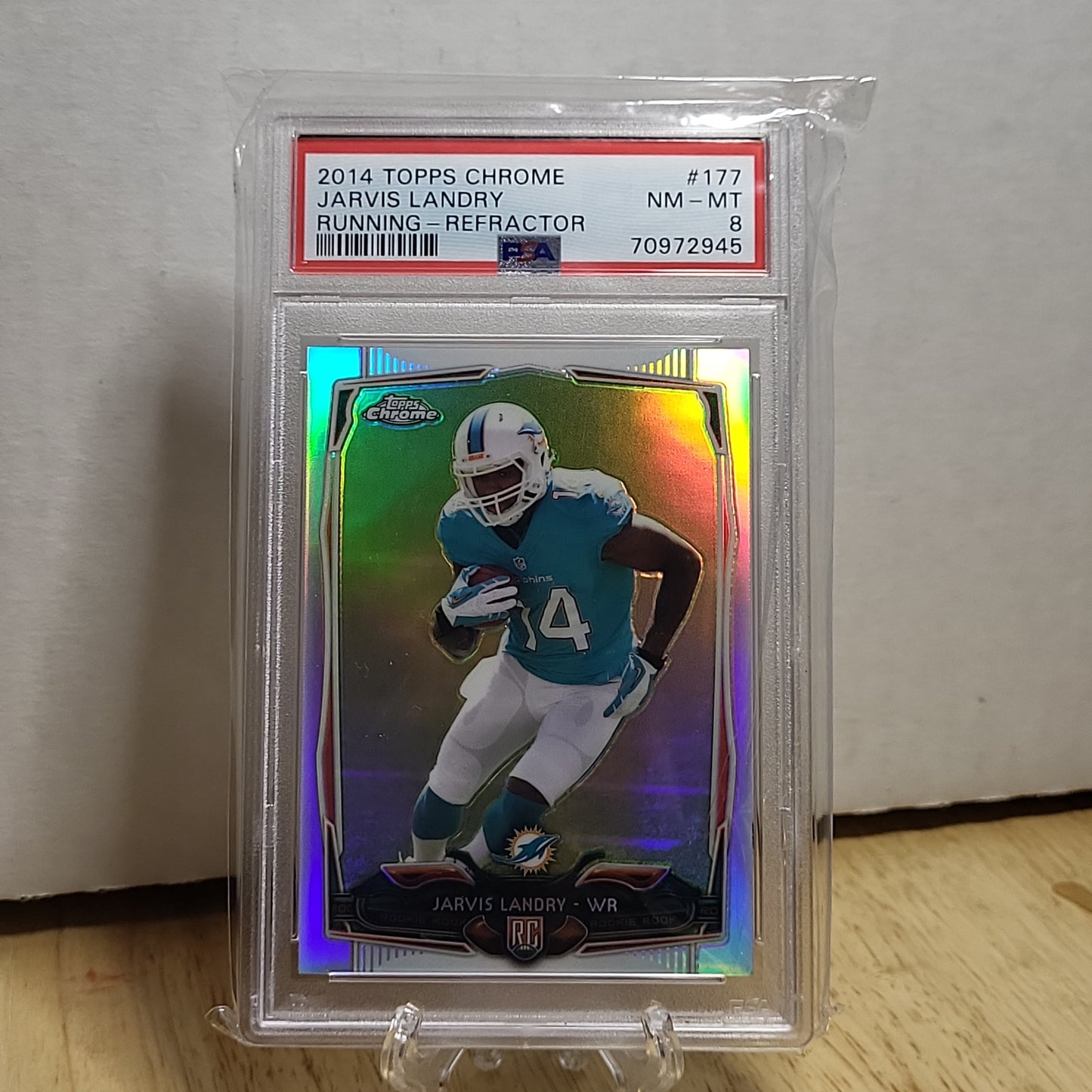 2014 Topps Chrome Jarvis Landry Running-Refractor RC #177 PSA NM-MT 8