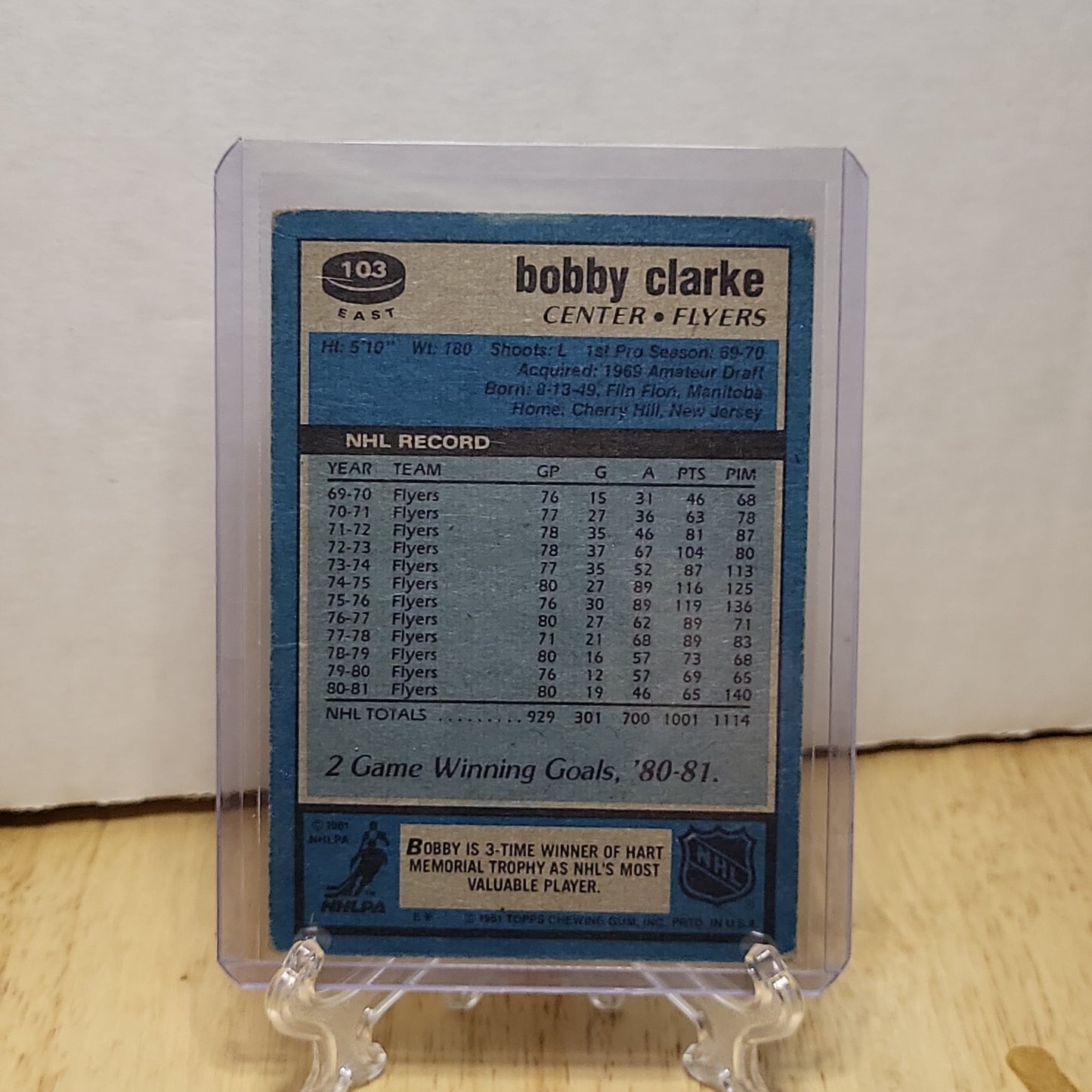 1981 Topps Bobby Clarke #103