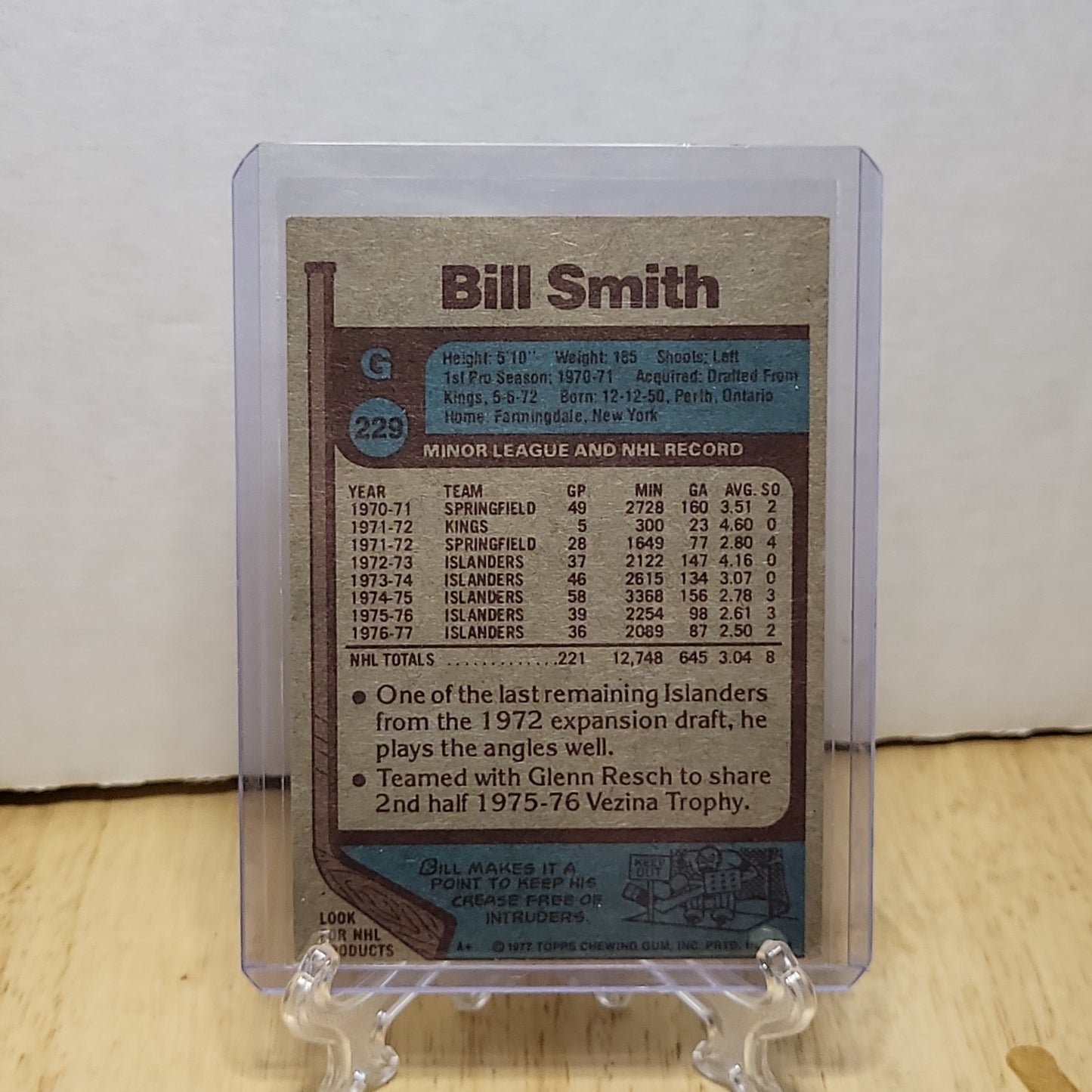 1977 Topps Bill Smith #229