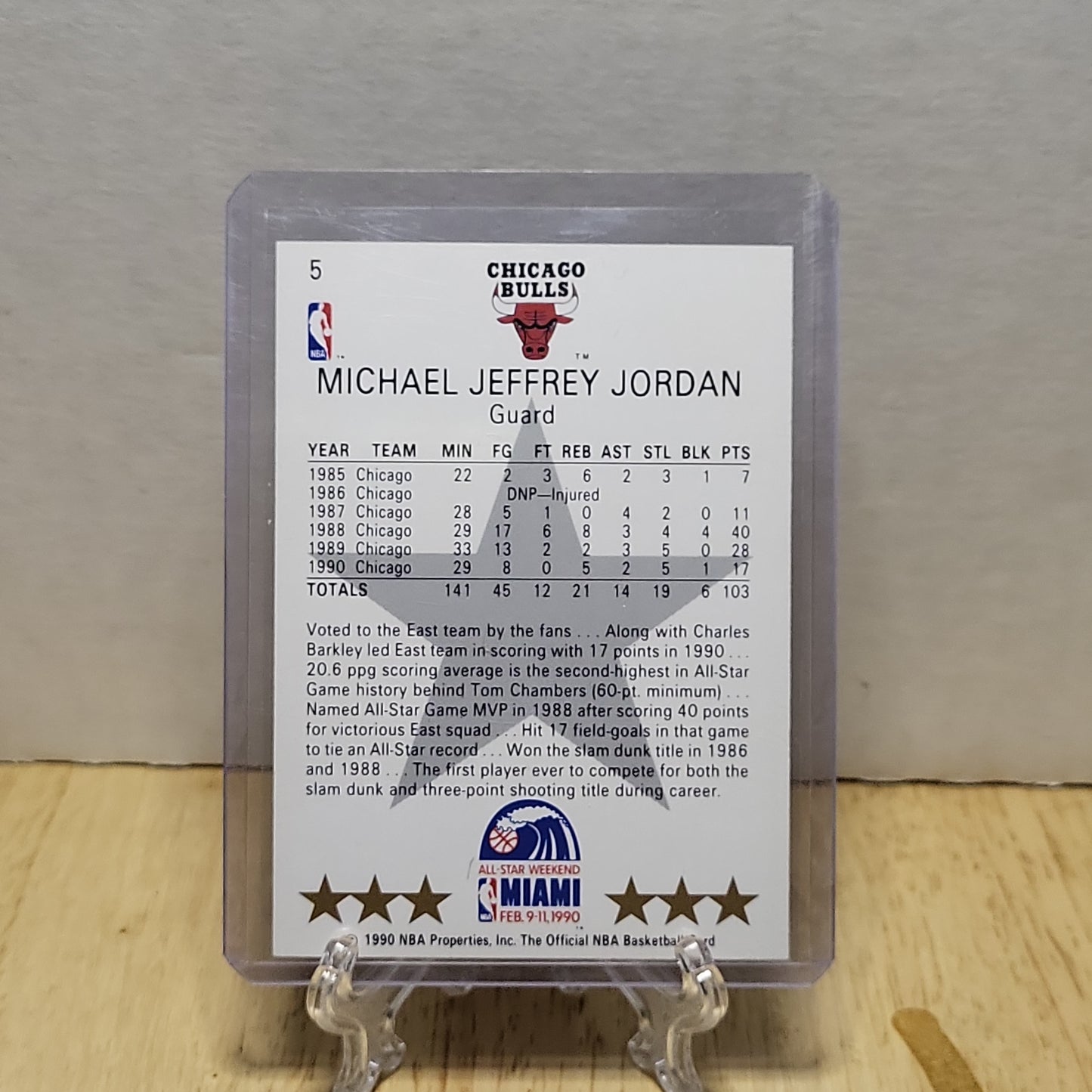 1990 NBA Hoops #5 Michael Jordan All Star