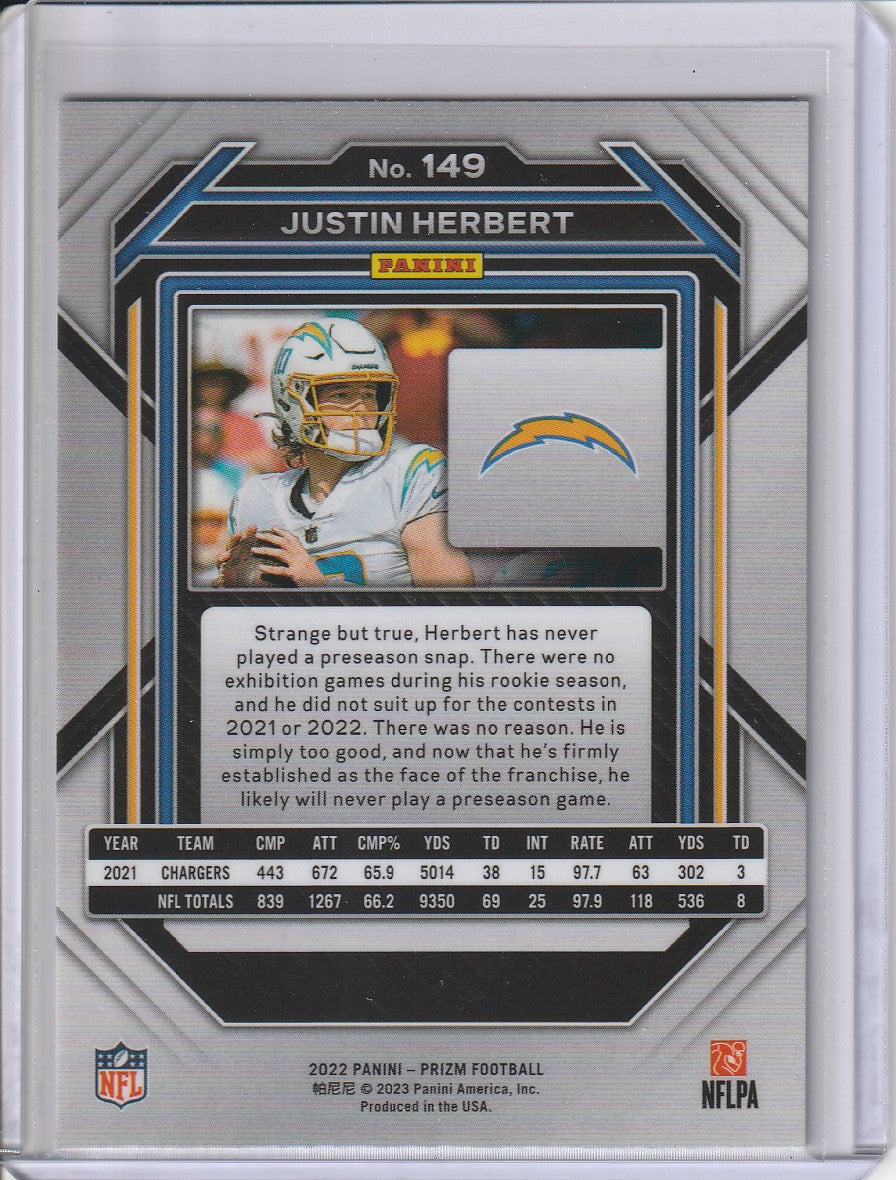 2022 Panini Prizm Justin Herbert #149