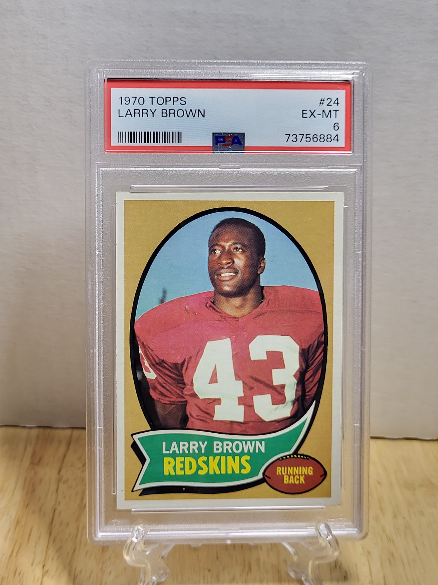 1970 Topps Football #24 Larry Brown Rookie Card EX-MT PSA 6